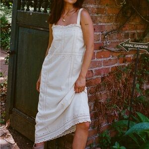 Aerie Ivory Lace Midi Dress